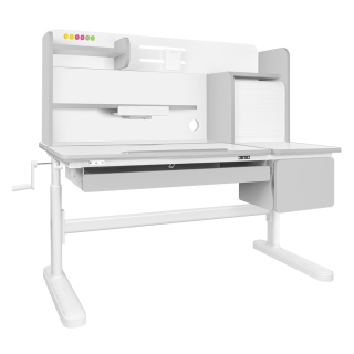 Детский стол парта Kinderzen Maximus белый/серый